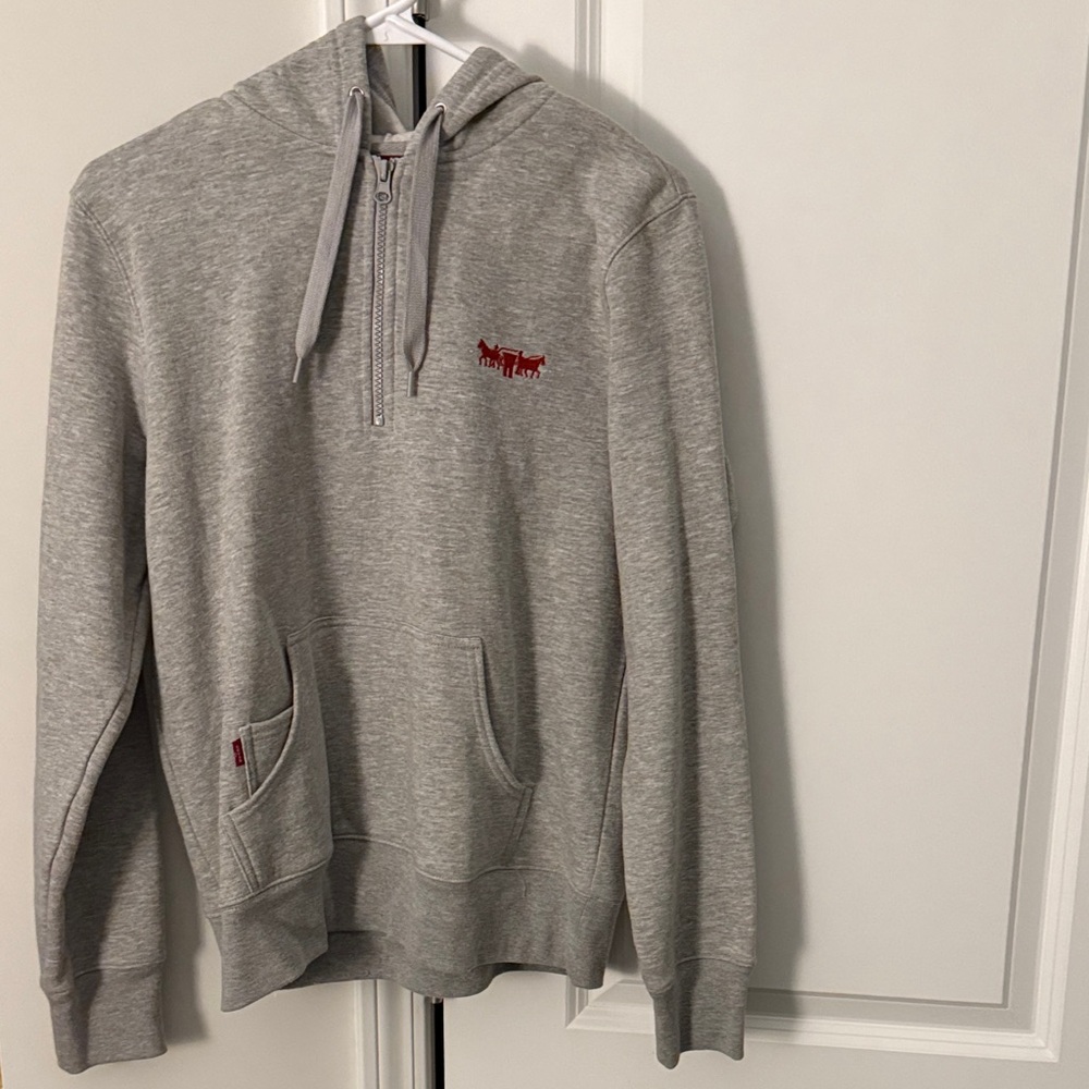 Levi's Gray Women's Sweater with Red Logo